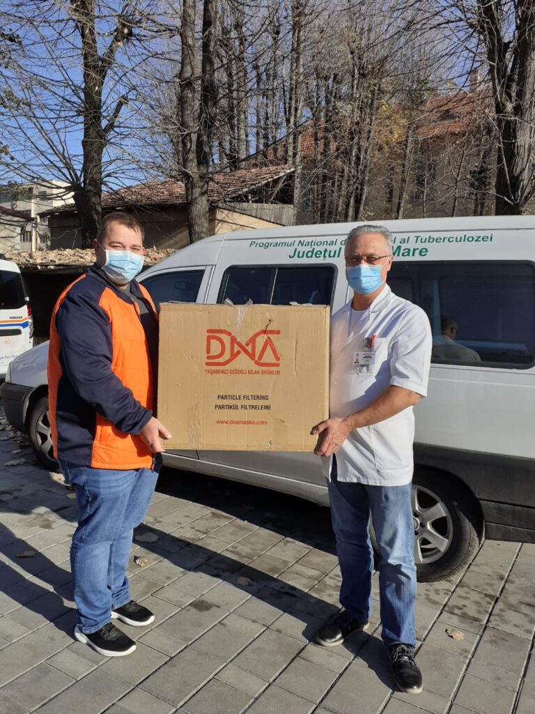 500 de măști FPP3 cu valvă donate spitalului de către Asociația ”Un zâmbet sănătos pentru copilul tău”